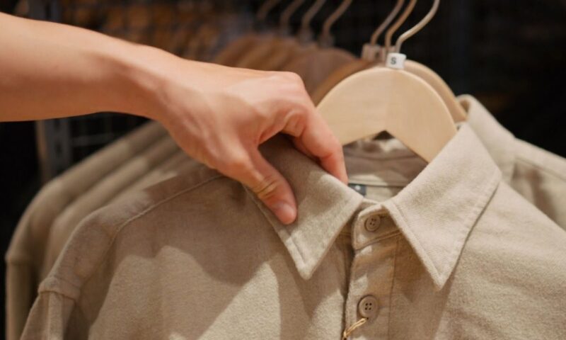 krem polo majice izložene na ofingeru